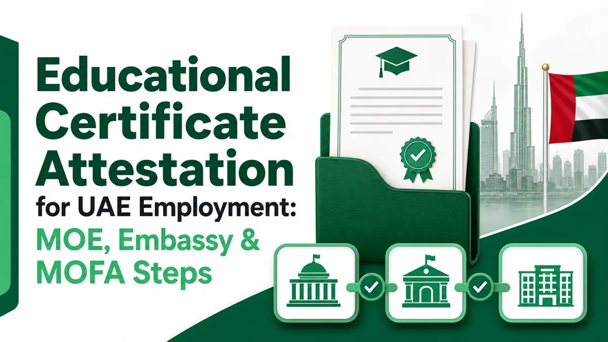 Educational Certificate Attestation for UAE Employment: MOE, Embassy & MOFA Steps featured image